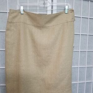 Ralph Lauren gold herringbone woven skirt, NWT